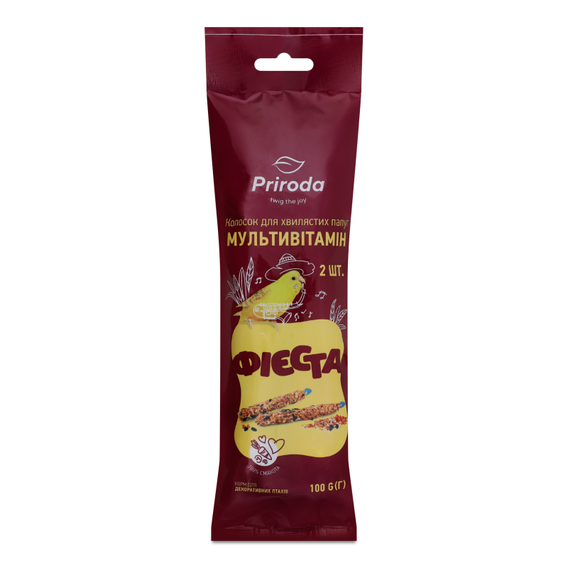Ласощі д/хвилястих папуг Колосок Фієста Мультивітамін 100г PR740230 Природа