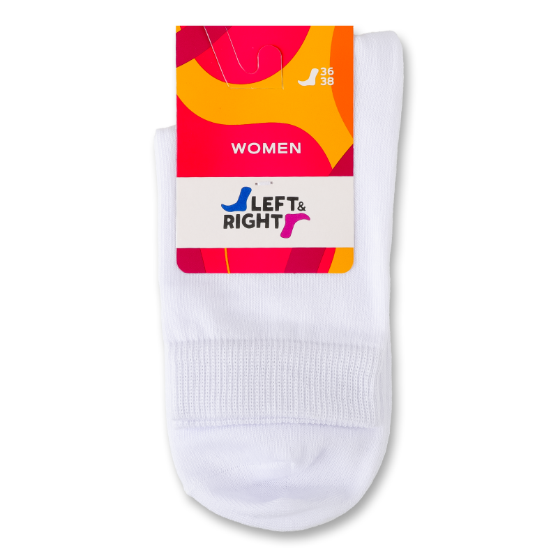 Шкарпетки жіночі білі класичні бавовна р.36-38 Left & Right