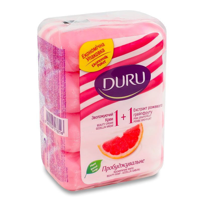 Мило 1+1 Fresh Sensations Грейпфрут та зволожуючий крем 4*80г Duru
