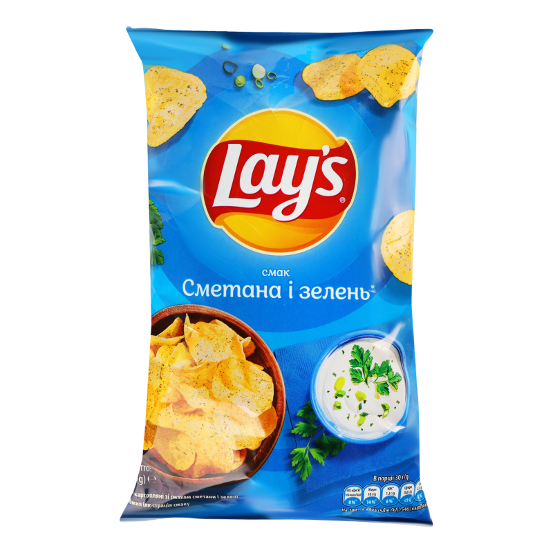 Чипсы картофельные Сметана и зелень Lay's м/у 120г Lays(4823063125253 ...