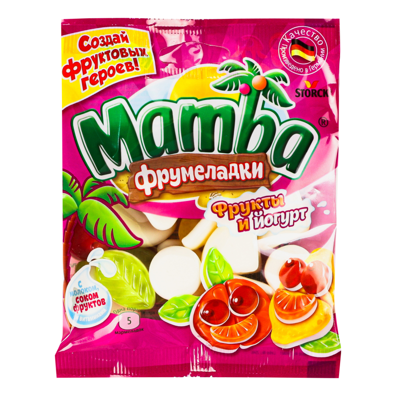 Мармелад жевательный Фрукты и йогурт Фрумеладки Mamba м/у 72г Mamba ...