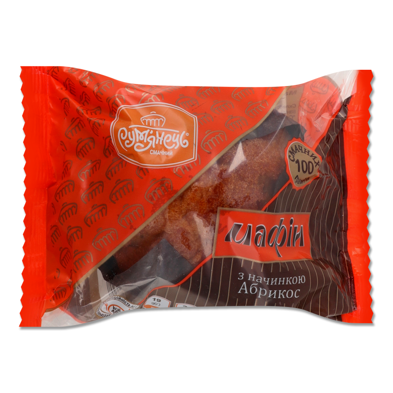 Мафін CaraMilk з начинкою Абрикос 100г плівка Рум’янець