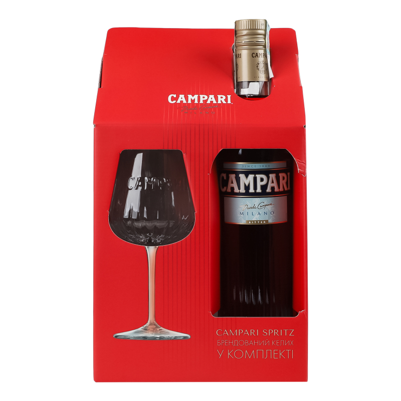 Набор Настойка 0.7л 25% горькая Bitter + бокал Spritz Campari к/у