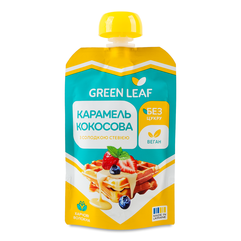 Карамель кокосова з солодкою стевією 90г д/п Green Leaf