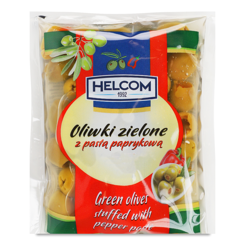 Оливки фаршировані пастою з паприки 195г п/е Helcom