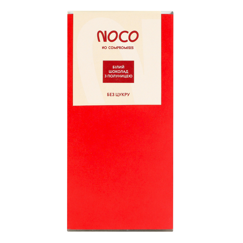 Шоколад білий з полуницею без цукру NOCO к/у