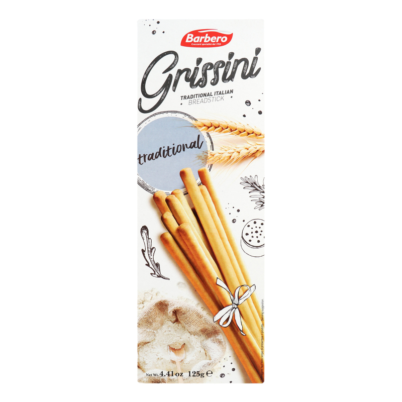Палички хлібні з рослинною олією Grissini Traditional Barbero к/у