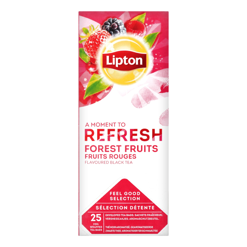 Чай чорний байховий зі шматочками ягід в пакетиках Forests Fruit Lipton к/у 25х