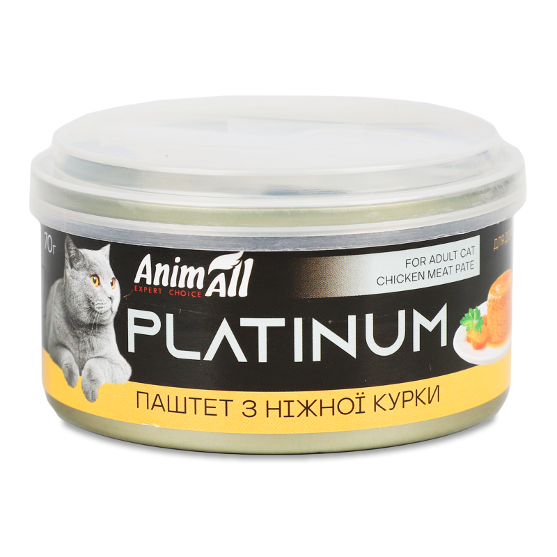 Корм д/котів Platinum Ніжний паштет з курки 70г ж/б AnimAll