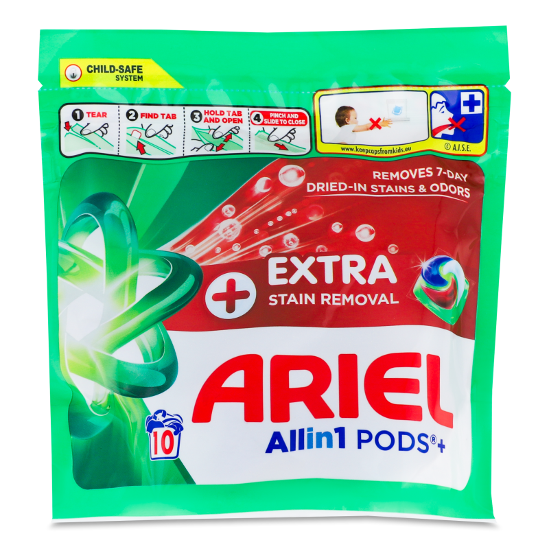 Засіб миючий синтетичний Додаткове видалення плям 10*23,9г капсули Ariel