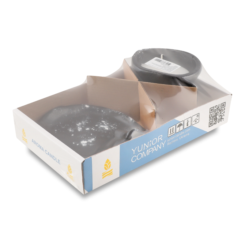 Свічка Обличчя чорна гіпсове кашпо на 24години 15*12*9см Строїч