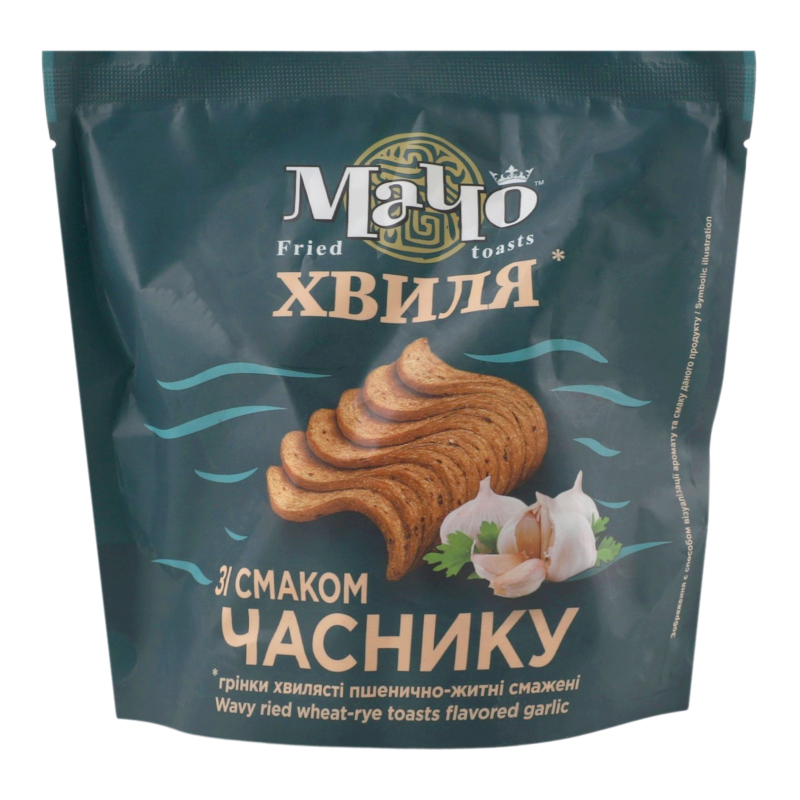 ぽんきちページ Гренки пшенично-ржаные волнистые жареные со вкусом чеснока Мачо д