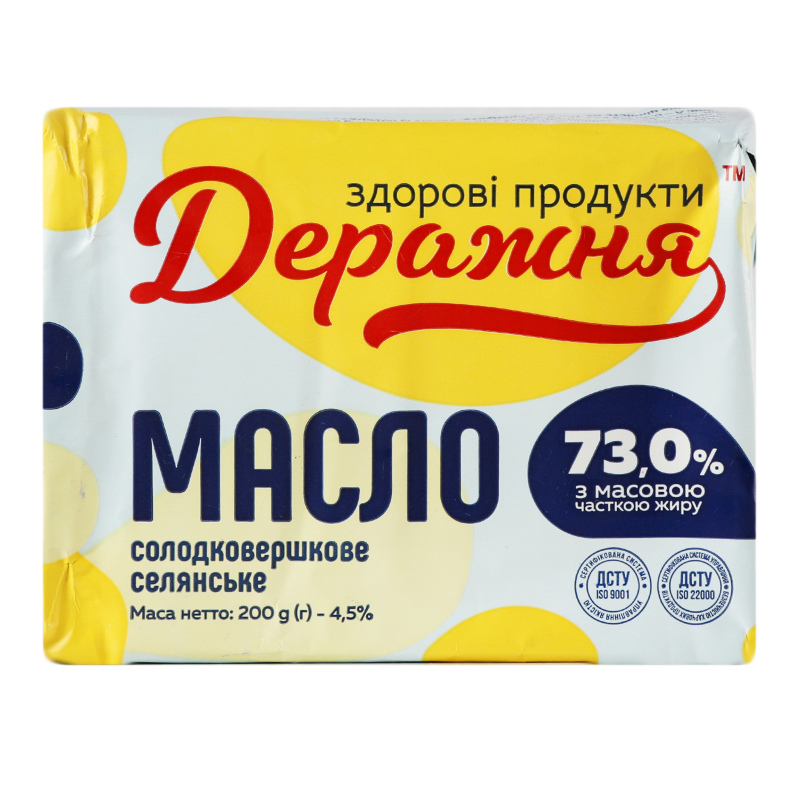 Масло 73% солодковершкове Селянське Деражня м/у