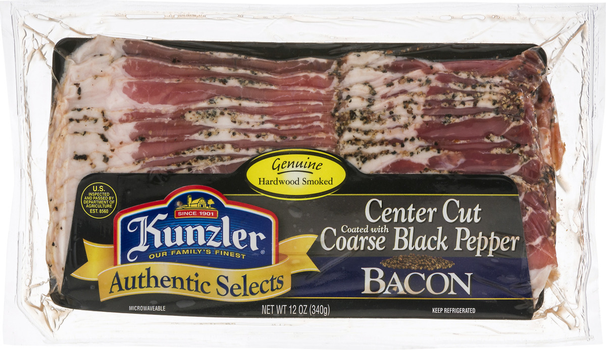 Kunzler Authentic Selects Bacon Center Cut Coarse Black Pepper Kunzler