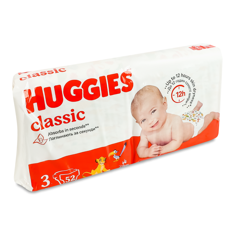 Підгузки Classic 3 4-9кг 52шт Huggies