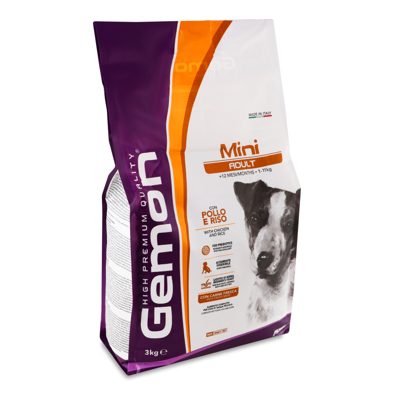 Корм д/собак малих порід Курка з рисом сухий 3кг Джемон