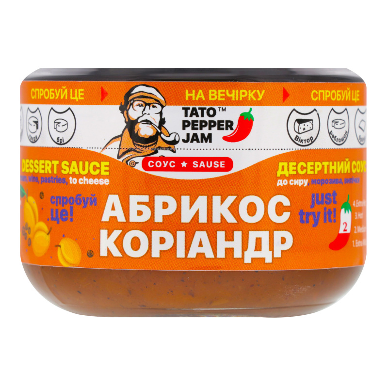 Соус десертний Абрикос-коріандр Tato Pepper Jam с/б