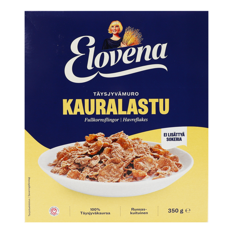 Пластівці вівсяні хрусткі цільнозернові Elovena к/у