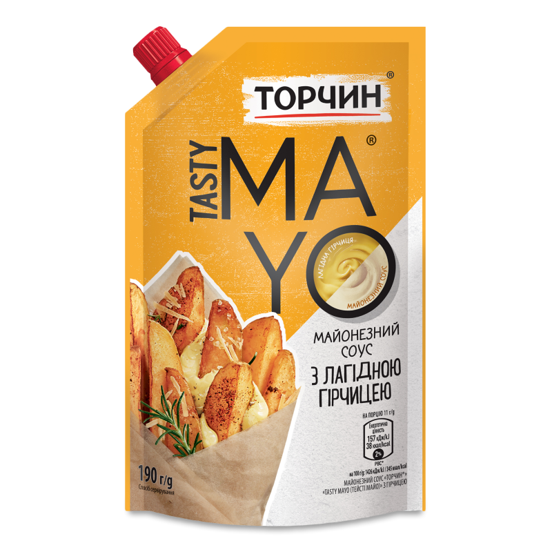 Соус майонезний Тейсті Майо з лагідною гірчицею 190г д/п Торчин