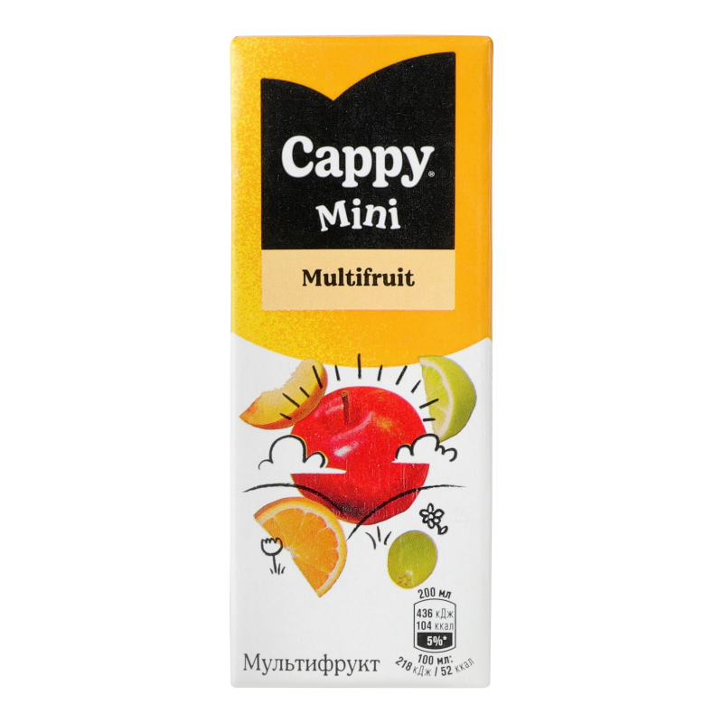 Нектар пастеризованный Мультифрукт Mini Cappy т/п 200мл Cappy