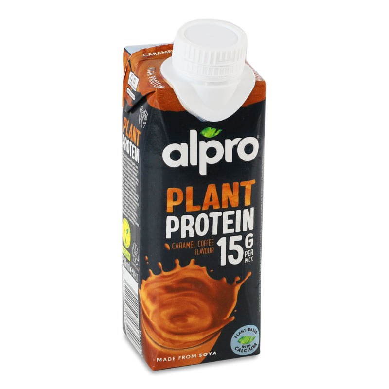 Напій соєвий високобілковий з карамельно-кавовим смаком 250мл т/брік Алпро