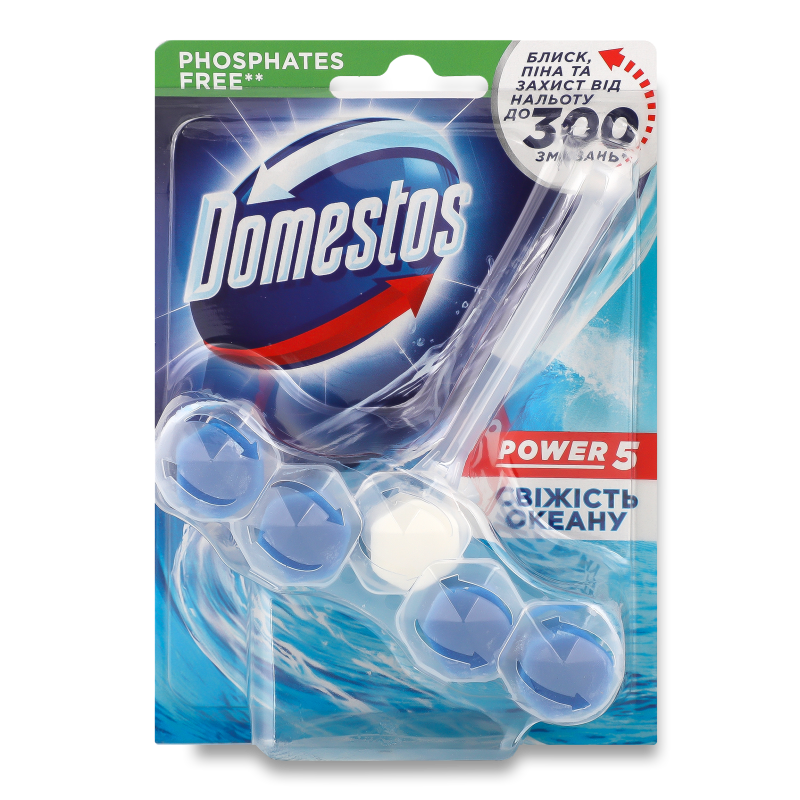 Блок д/очищення унітазу Пауер 5 Свіжість океану 55г Доместос