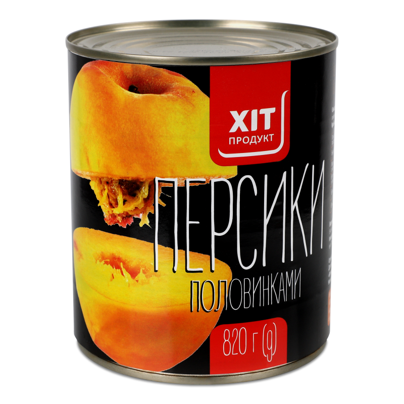 Персики половинки консервовані в сиропі 820г Хіт Продукт