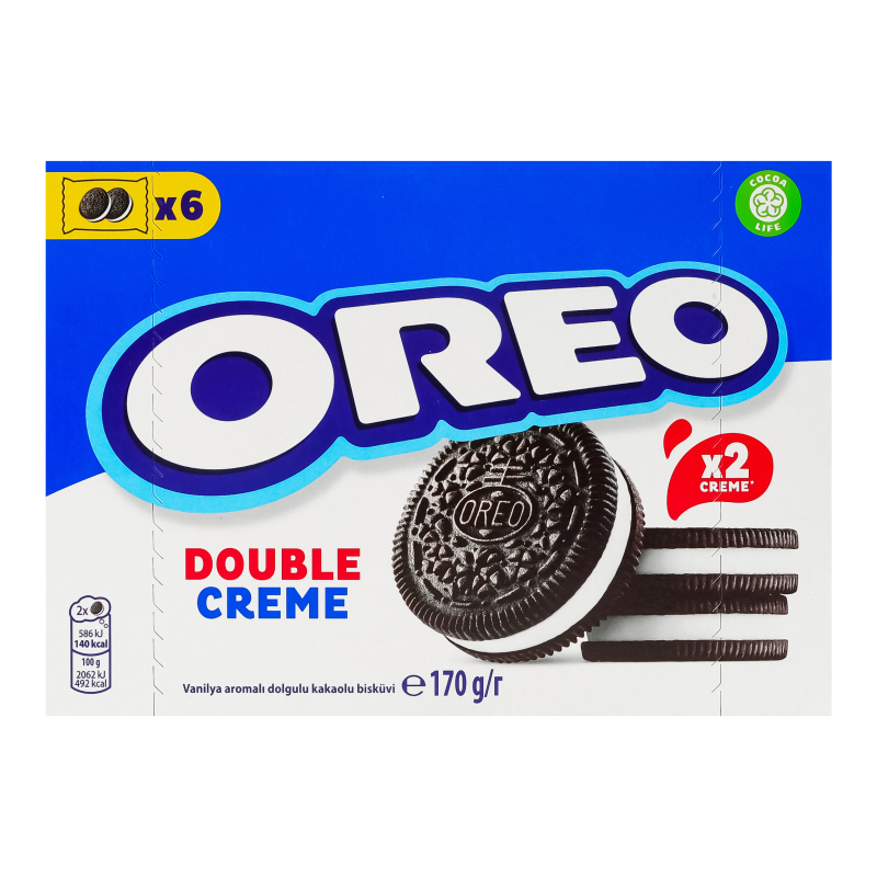Печенье с какао и двойной начинкой с ванильным вкусом Double creme