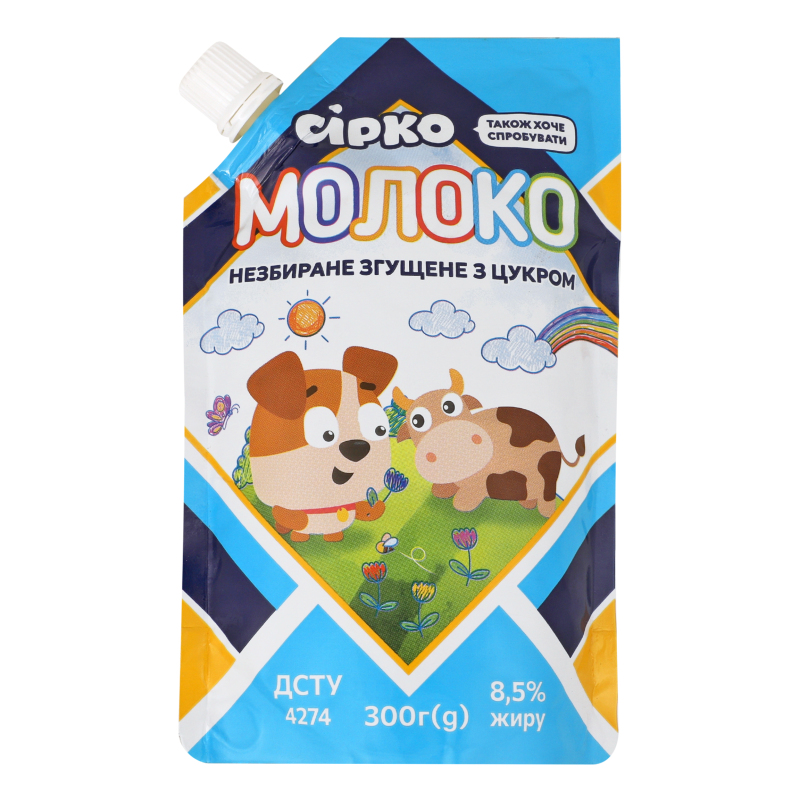 Молоко згущене 8.5% незбиране з цукром Сірко д/п