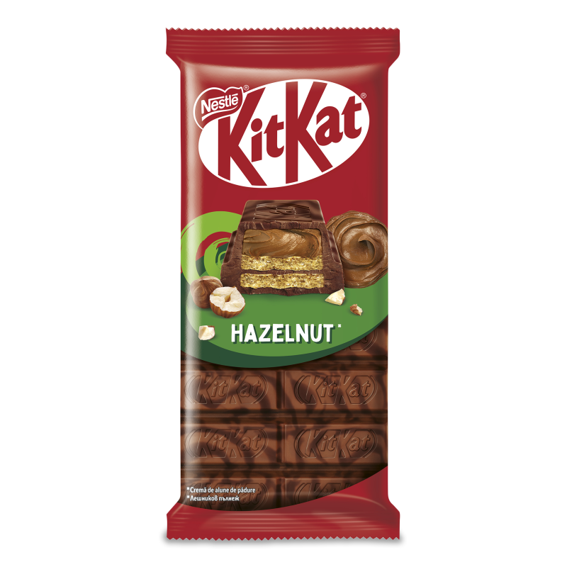 Шоколад Hazelnut молочний та чорний з вафлею та начинкою з пастою з лісових горіхів 99г Kit Kat