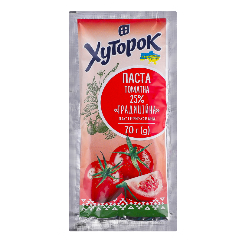 Паста томатна 25% пастеризована Традиційна Хуторок м/у