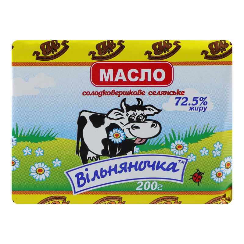 Масло солодковершкове 72.5% Селянське Вільняночка м/у