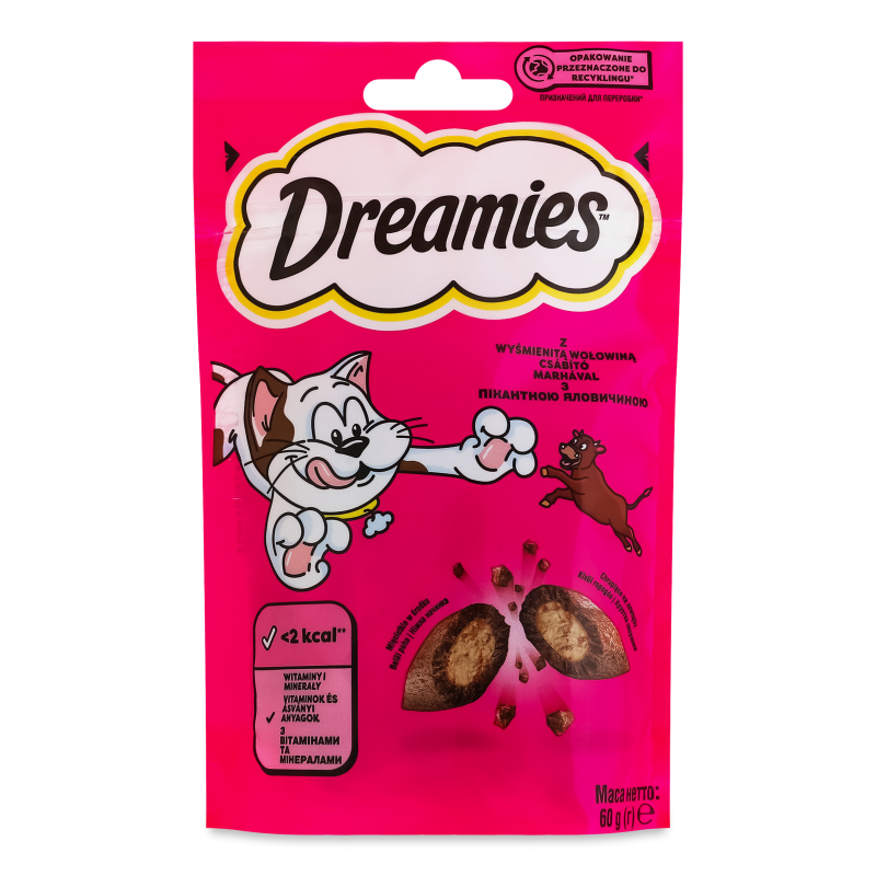 Ласощі д/котів з яловичиною 60г Dreamies