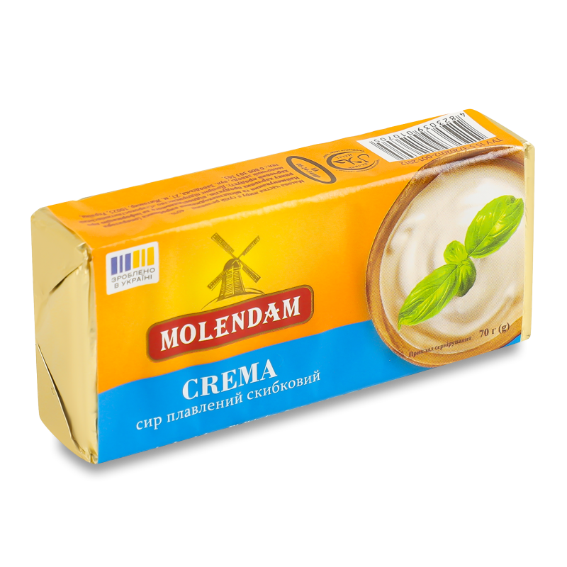 Сир плавлений Crema скибковий 40% 70г Molendam