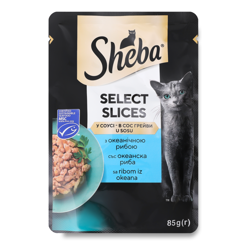 Корм д/котів Селекшн з океанічною рибоб в соусі 85г пауч  Шеба