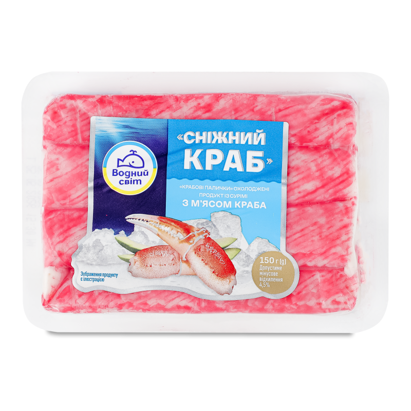 Палички крабові Сніжний краб охолоджені 150г Водний світ
