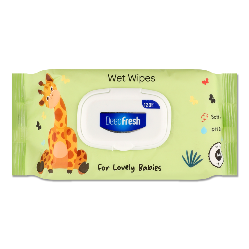 Серветки вологі дитячі Little Lamb 120шт з клапаном Deep Fresh