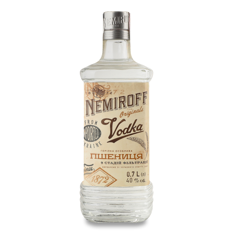 Горілка особлива Пшениця українська відбірна 40% 0,7л штоф Немірофф