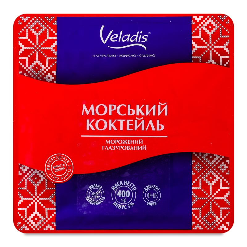 Коктейль морський в/м очищений 400г в/у Veladis