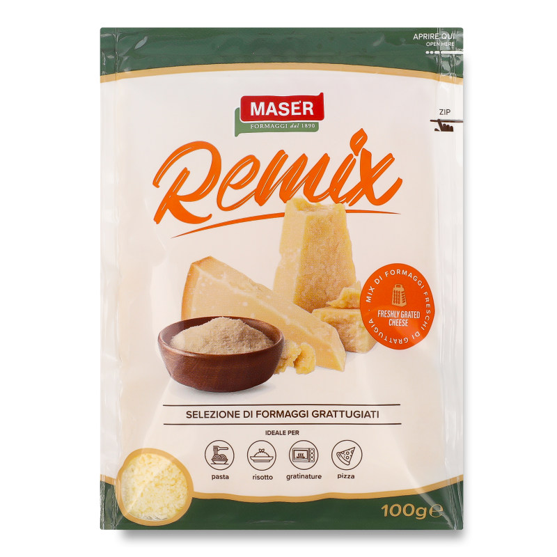 Сир Ремікс 20% тертий 100г Мазер
