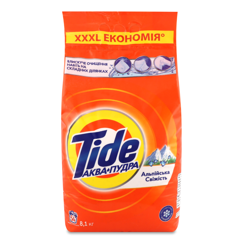 Засіб миючий синтетичний Аква Пудра Альпійська свіжість автомат 8,1кг Тайд