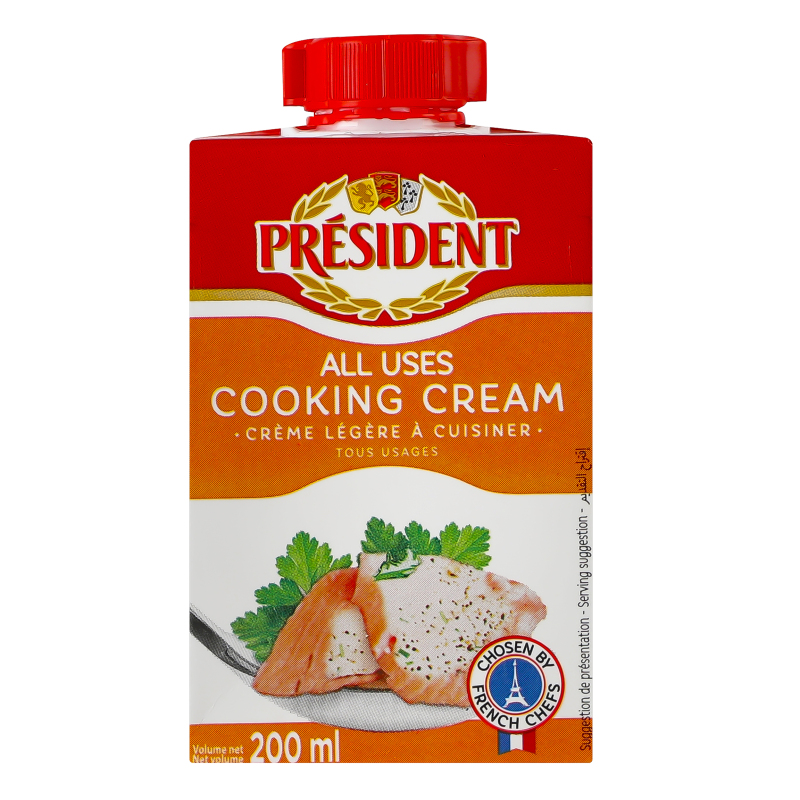 Вершки 18% ультрапастеризовані для широкого використання Cooking cream President т/п