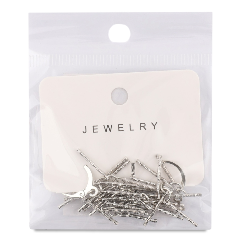 Сережки сірий метал французький замок