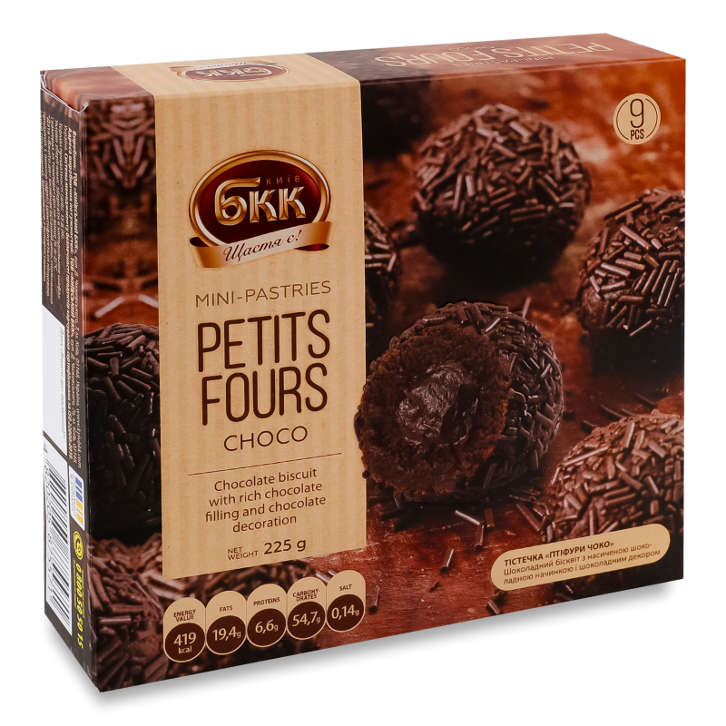 Тістечка Птіфури чоко 225г БКК
