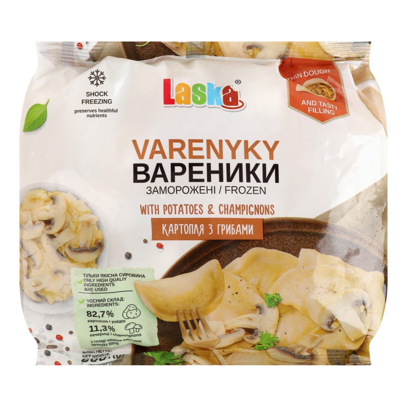 Вареники Картопля з грибами Laska м/у