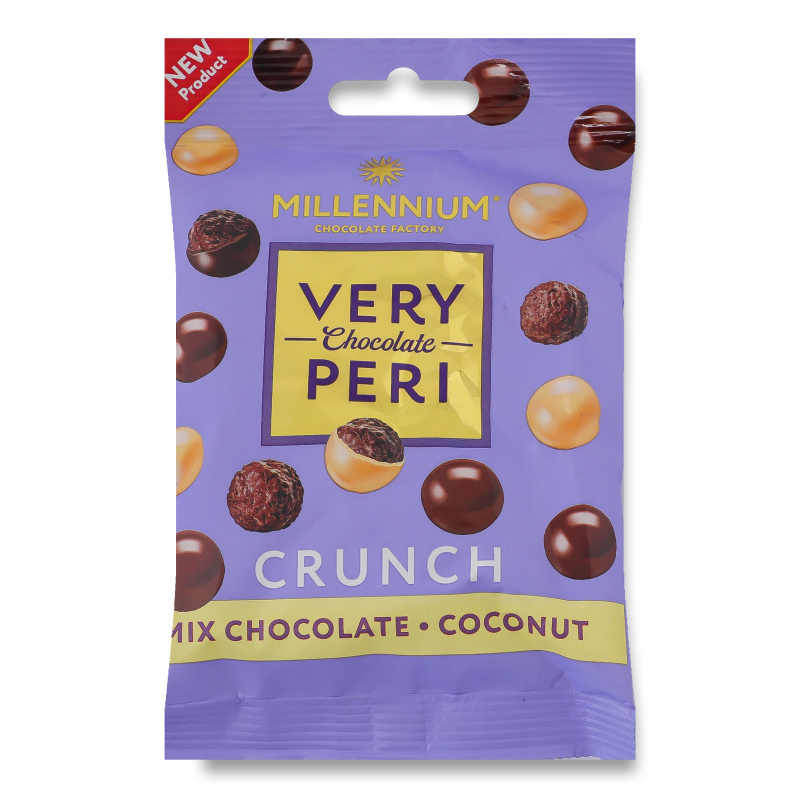 Драже Very Peri Кранч у молочному та білому шоколаді з кокосом 80г Millennium