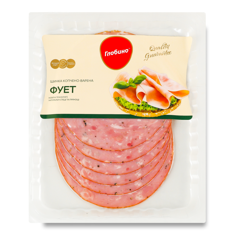 Шинка Фует в/к в/г нарізка 105г в/у Глобино