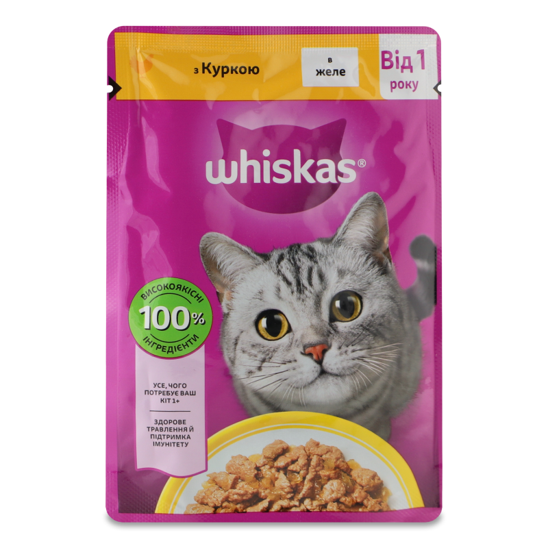Корм д/дорослих котів з курою в желе 85г пауч Whiskas