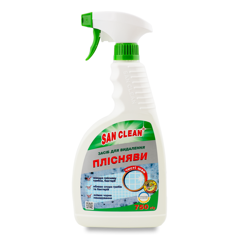 Засіб д/видалення плісняви та бруду 750г з розпилювачем Сан Клін