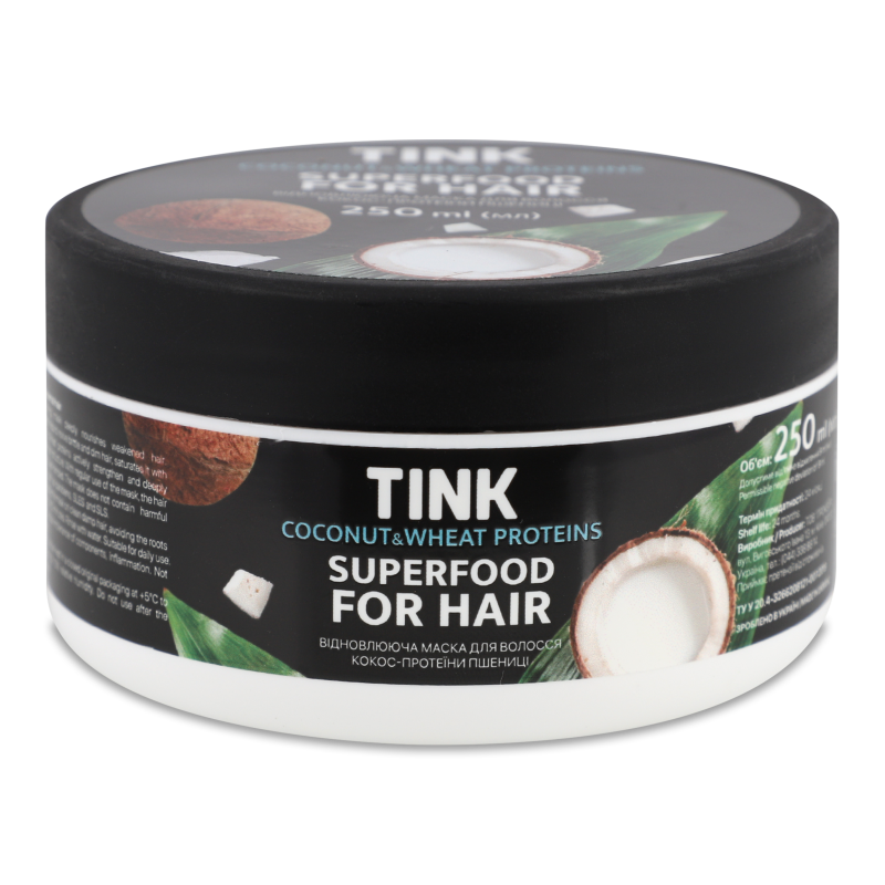 Маска д/волосся Кокос-Протеїни пшениці відновлююча 250мл Тінк